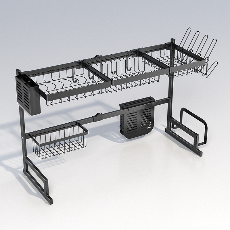 Over Sink Dish Drying Rack Adjustable Shelf Rack Large Dish Drainer Storage Rack Space Saver