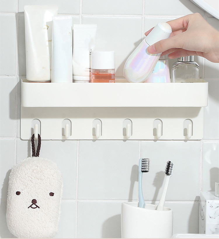 Wholesale Household Multifunction Punch-free Seamless Storage Holders Kitchen Storage Rack With Hook Rack Bathroom Storage Rack(图1) H3ea0fbcc6db04a899dbfdc8ac87a6f407.jpg