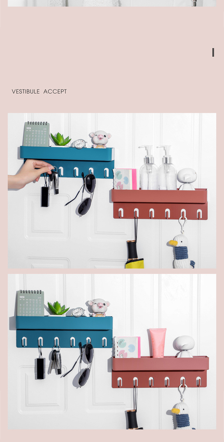 Wholesale Household Multifunction Punch-free Seamless Storage Holders Kitchen Storage Rack With Hook Rack Bathroom Storage Rack(图6)