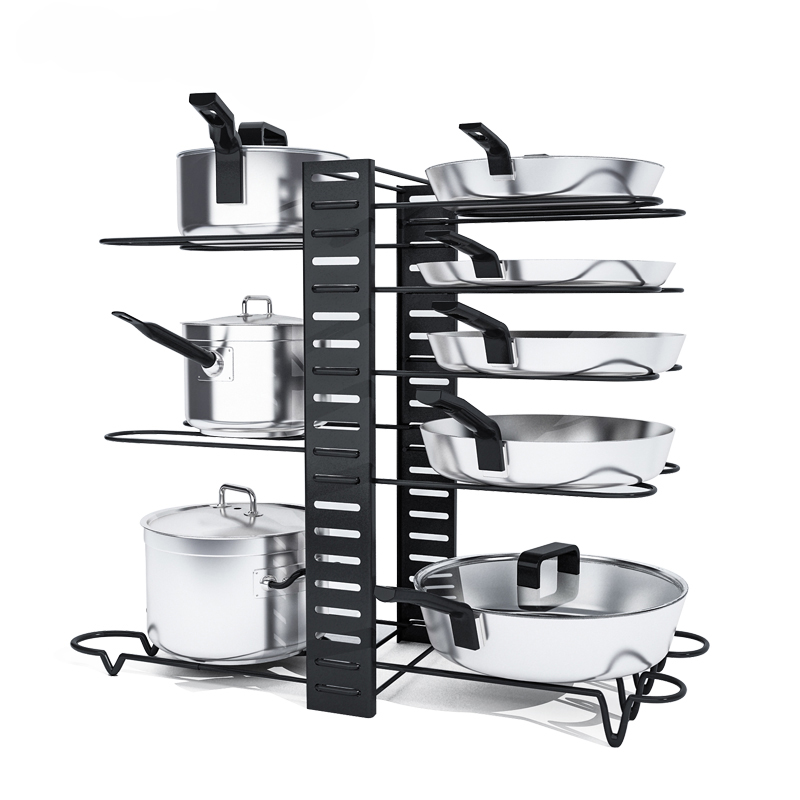 Pan Storage Rack Kitchen Organizer Pan Rack Holder With Double Sided Rack Storage Holder