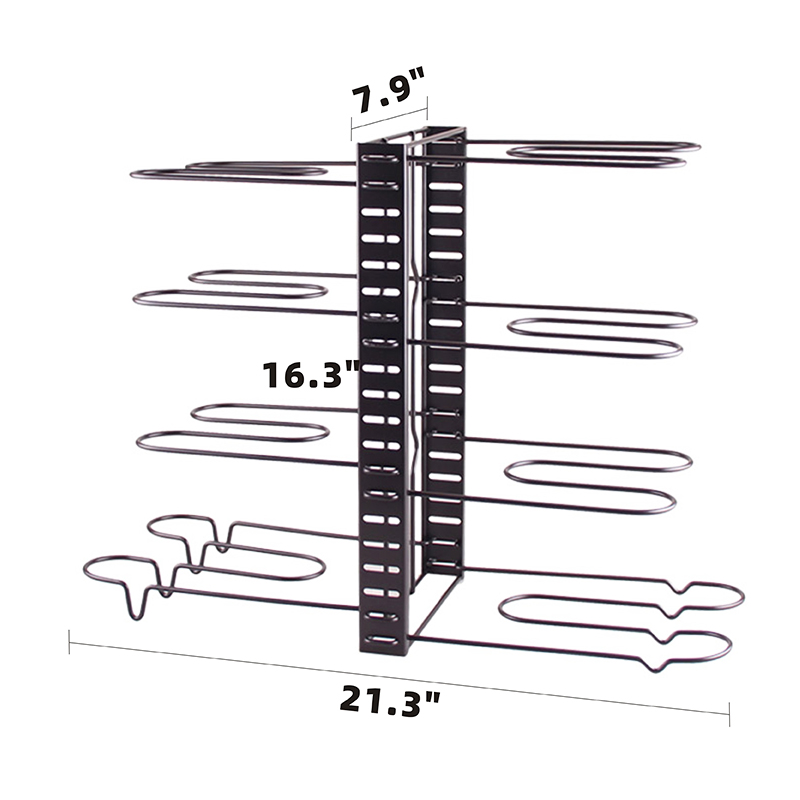 Pan Storage Rack Kitchen Organizer Pan Rack Holder With Double Sided Rack Storage Holder