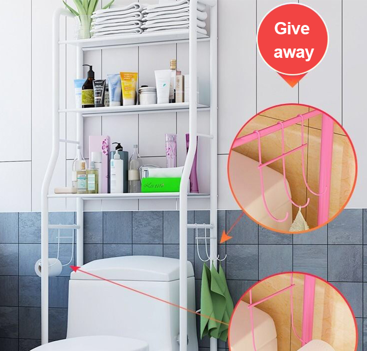 Bathroom Storage Shelf Over Toilet 3-Shelf Space Saver Freestanding Shelves for Bath Toilet closesto(图3)